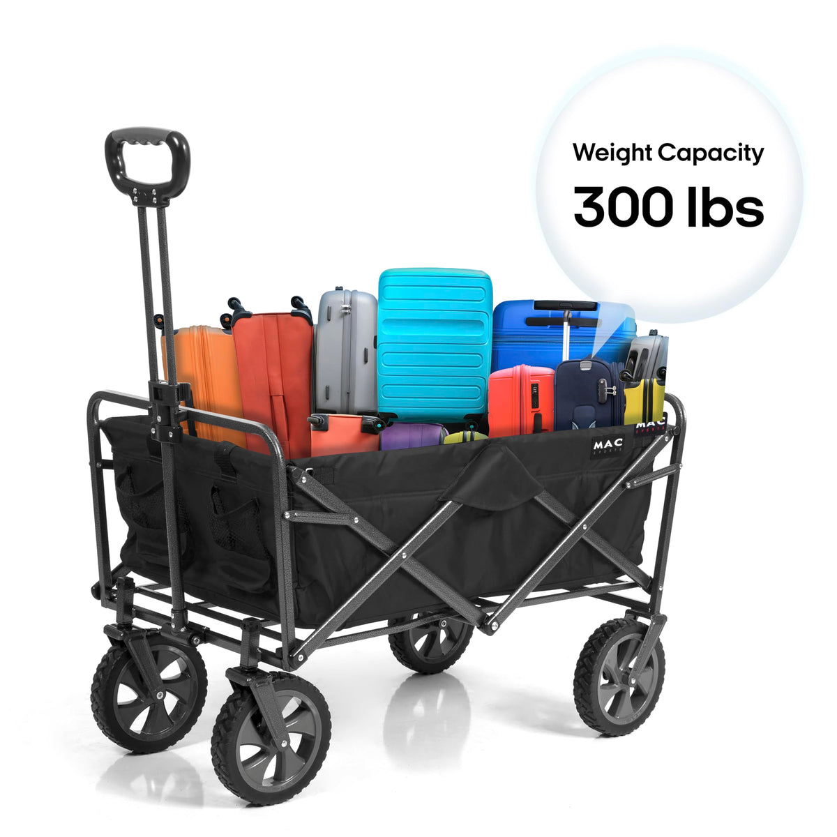 Collapsible Folding Outdoor Utility Wagon, Black Z423899