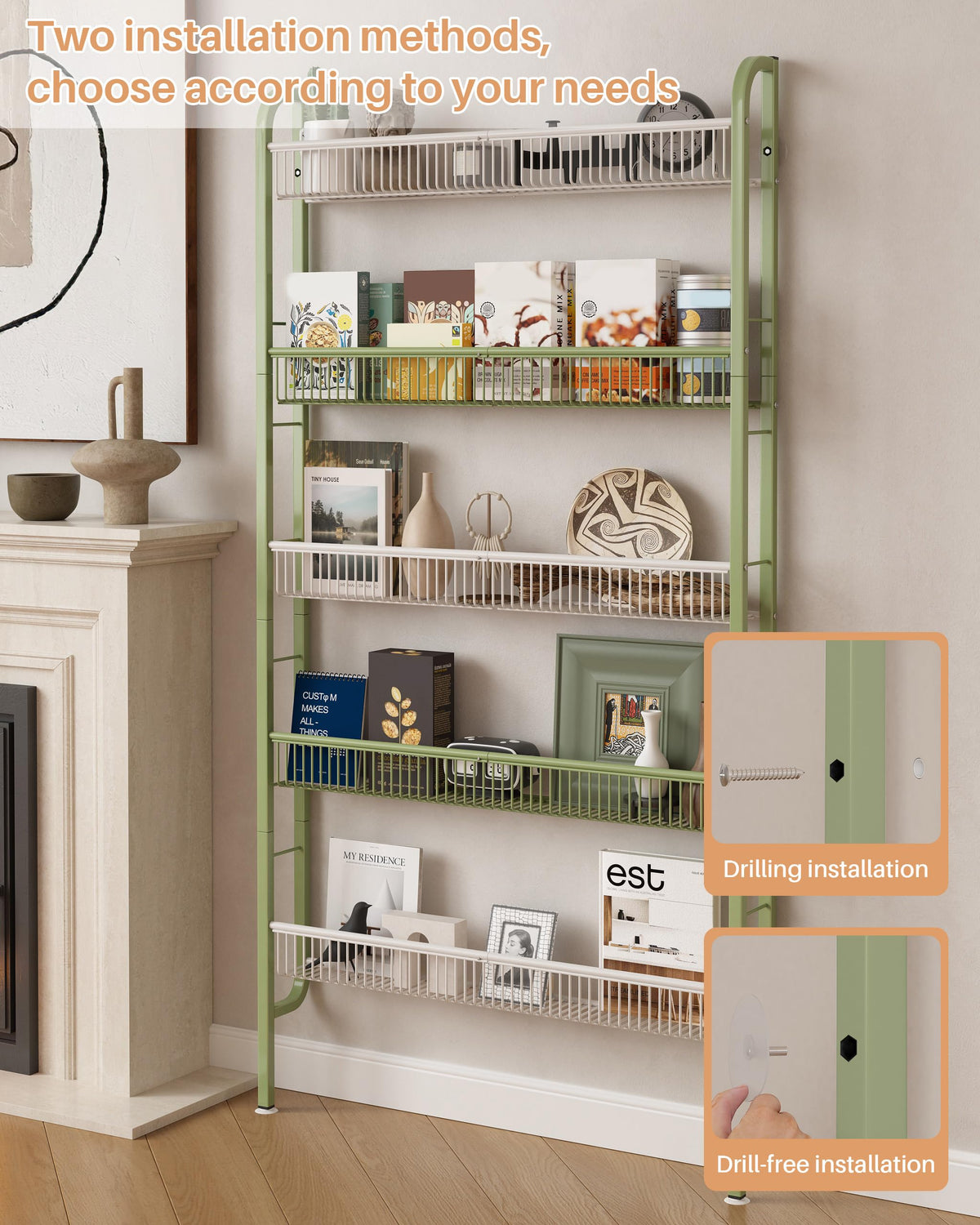 Narrow 5-Tier Bathroom Storage Rack S14454