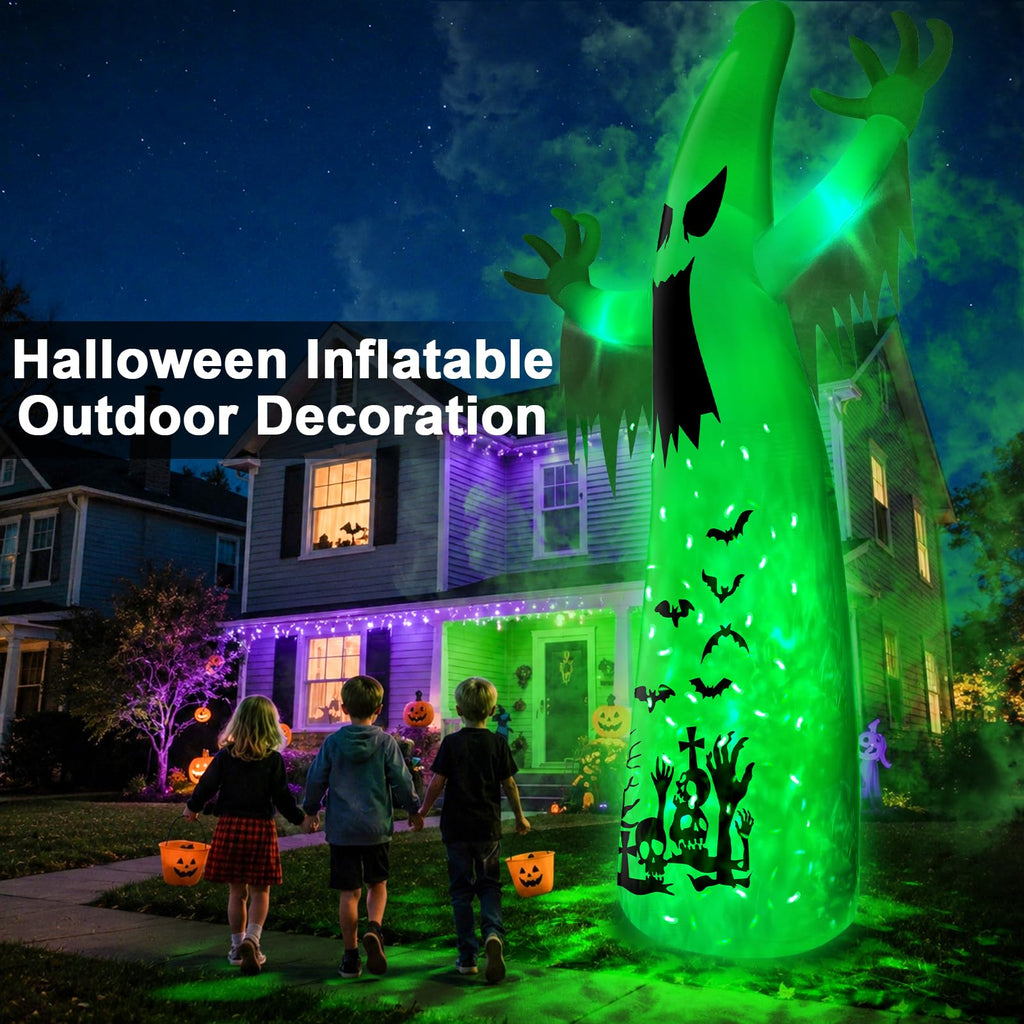14 Ft Inflatable Ghost Outdoor Decoration with Flame Light S27721
