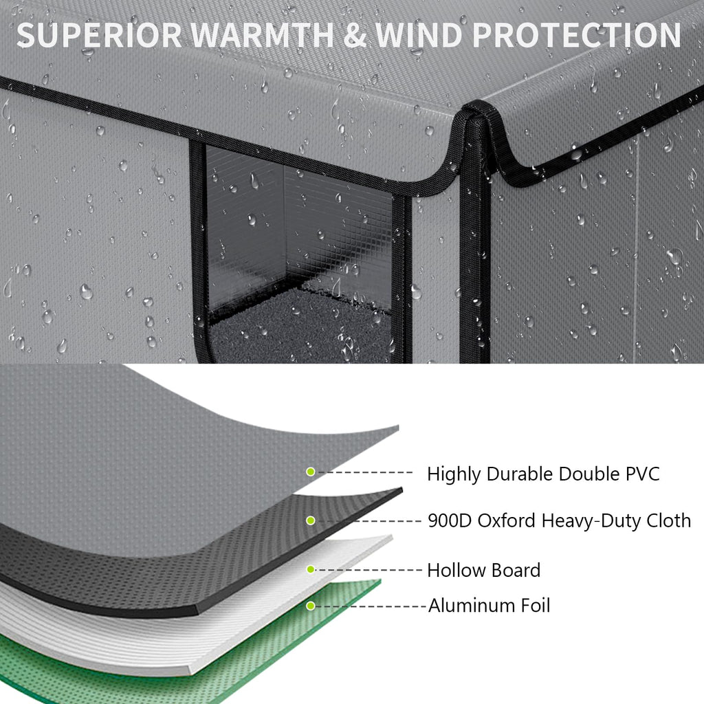 Weatherproof Outdoor Cat House with Thermal Aluminum Foil P159