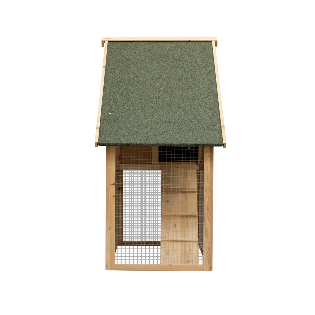 55" 2-Tier Wooden Rabbit Hutch with Ramp A795099