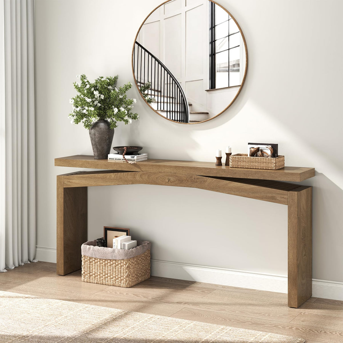 Console Tables 63-Inch Natural Brown V1191