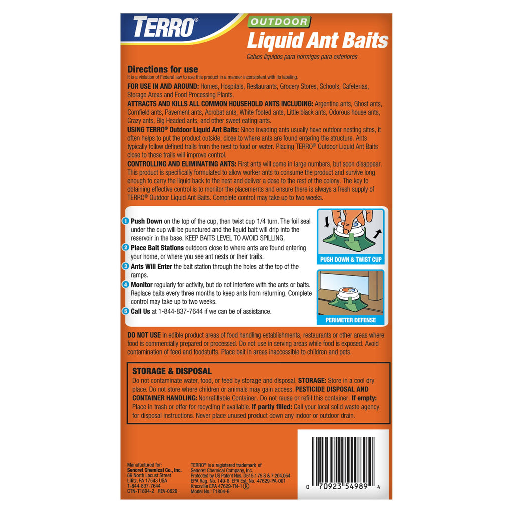 Outdoor Liquid Ant Bait Killer and Trap 8 Bait Stations M218416