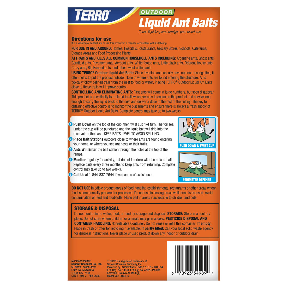 Outdoor Liquid Ant Bait Killer and Trap 8 Bait Stations M218416