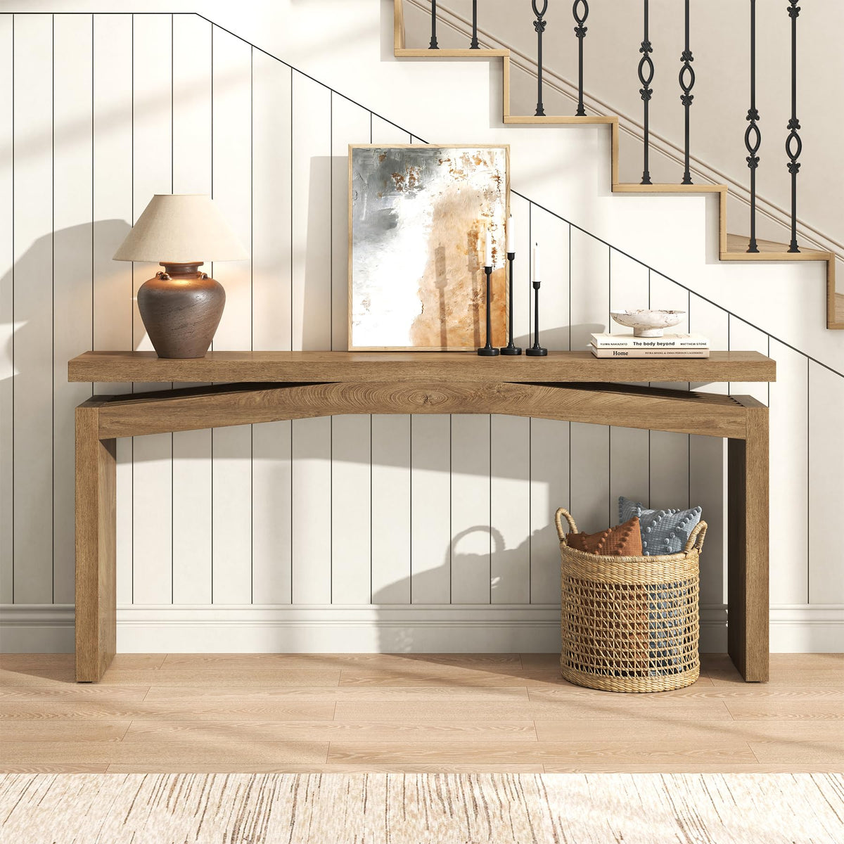 Console Tables 63-Inch Natural Brown V1191