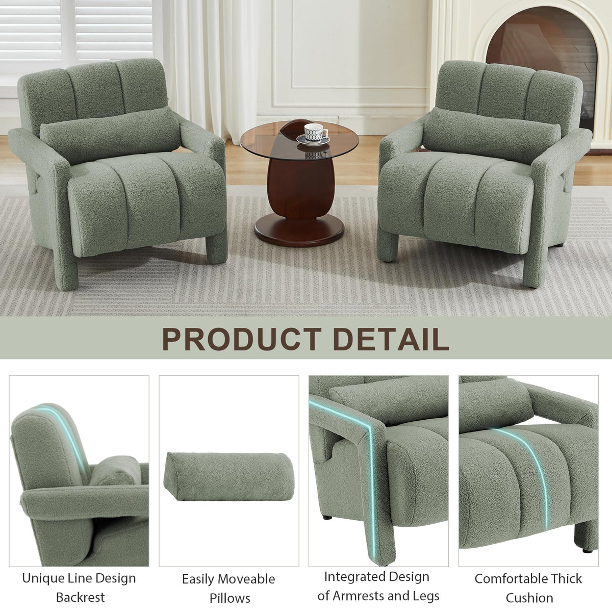Green Accent Chair Set of 2 H765506
