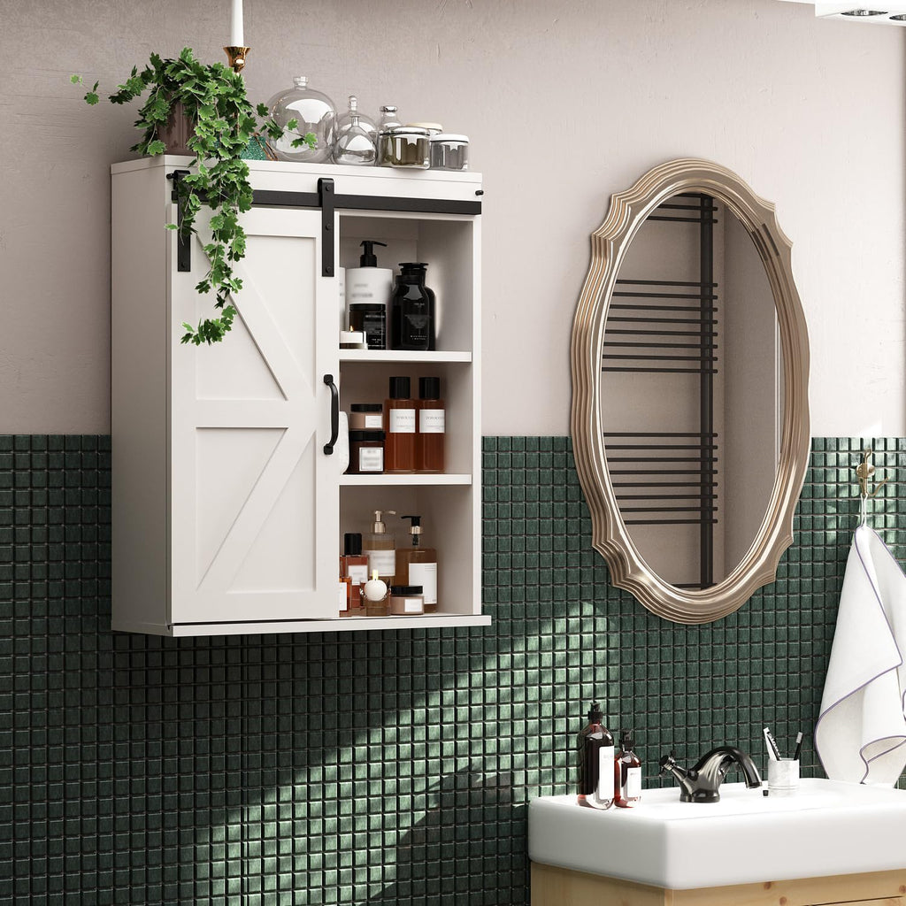 Wall Cabinet with Sliding Barn Door N232338