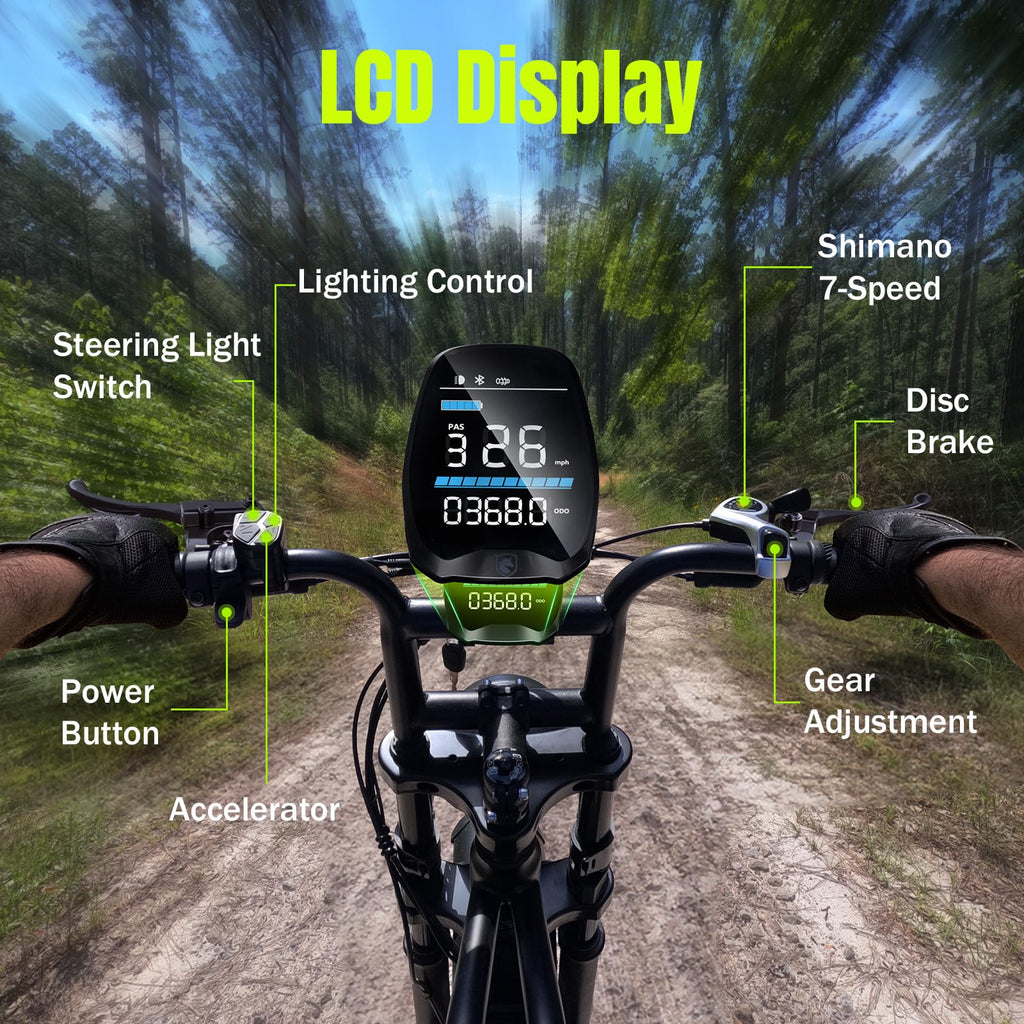 Electric Bike 48V 15Ah Battery 1500W Peak Motor 20 4.0 Fat Tire T59503