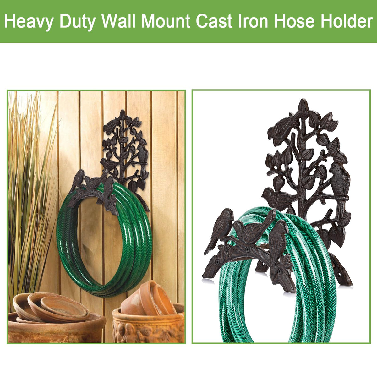 Cast Iron Wall Mount Garden Hose Holder I189