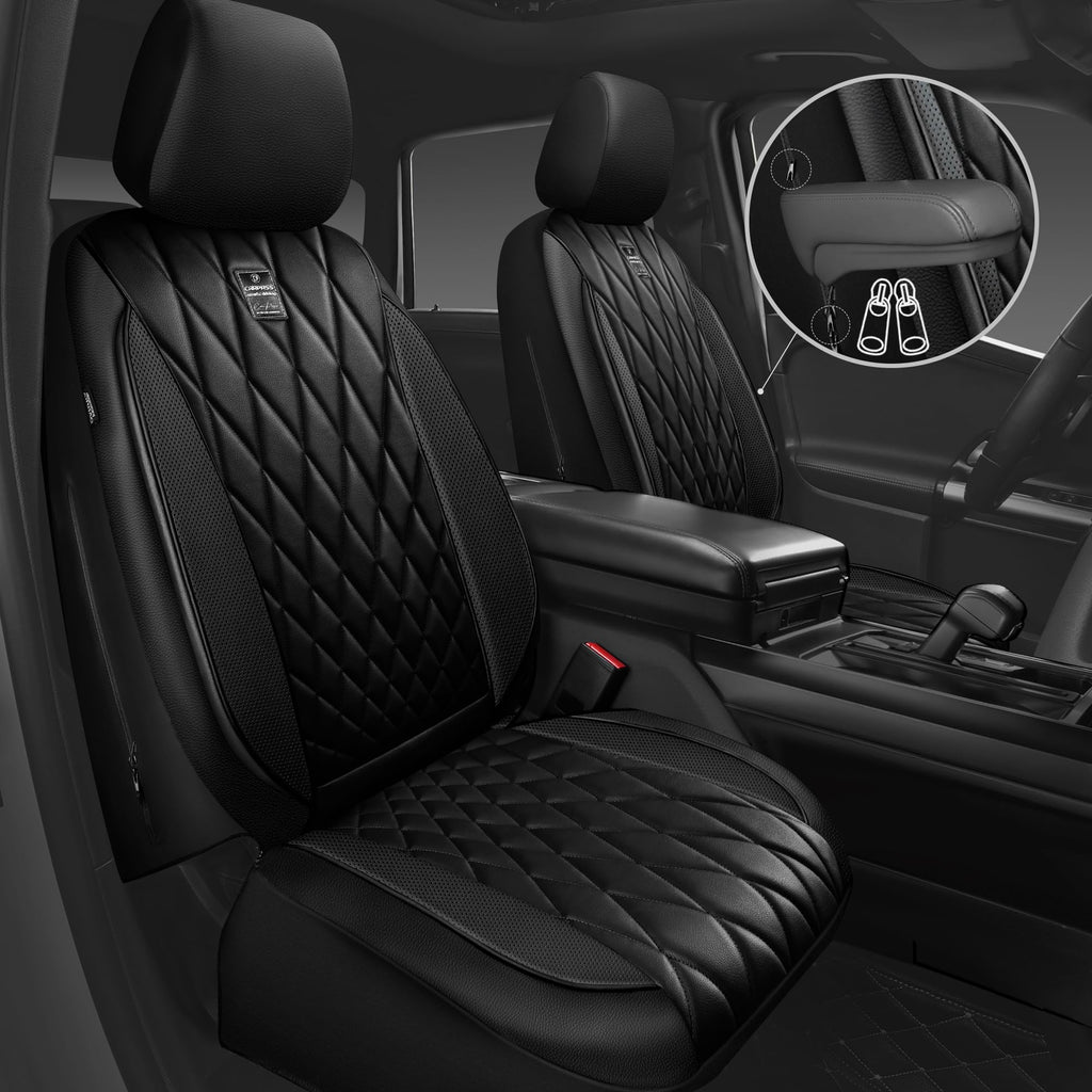 5 Seats Faux Leather Seat Covers Full Set Pure Black Z75454
