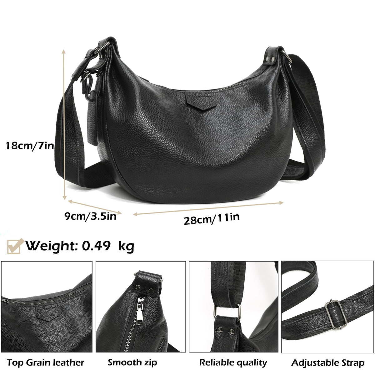 Genuine Leather Crossbody Shoulder Handbag C564