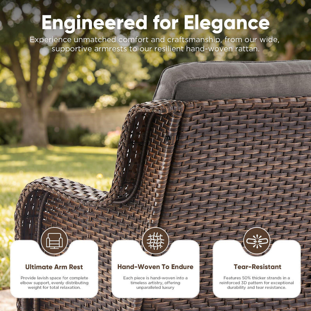 3-Seater PE Wicker Patio Sofa B728778