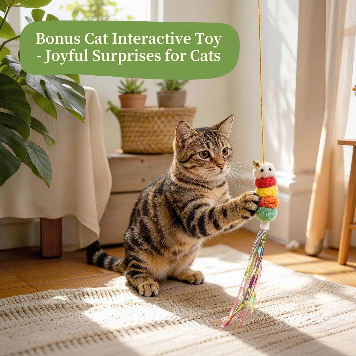 Cat Grass Kit with 5 Packets of Seeds, Wooden Planter, 6 Soil Discs, Trimming Scissors, Spray Bottle, and Mini Tools P5166