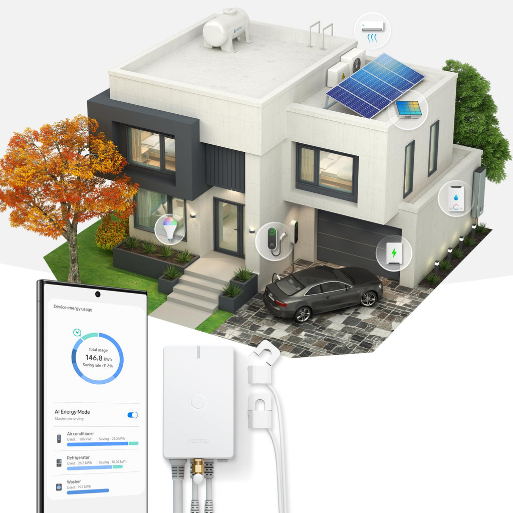 Home Energy Meter 8 Z-Wave Long Range 2x200A Clamp-On Sensor J718