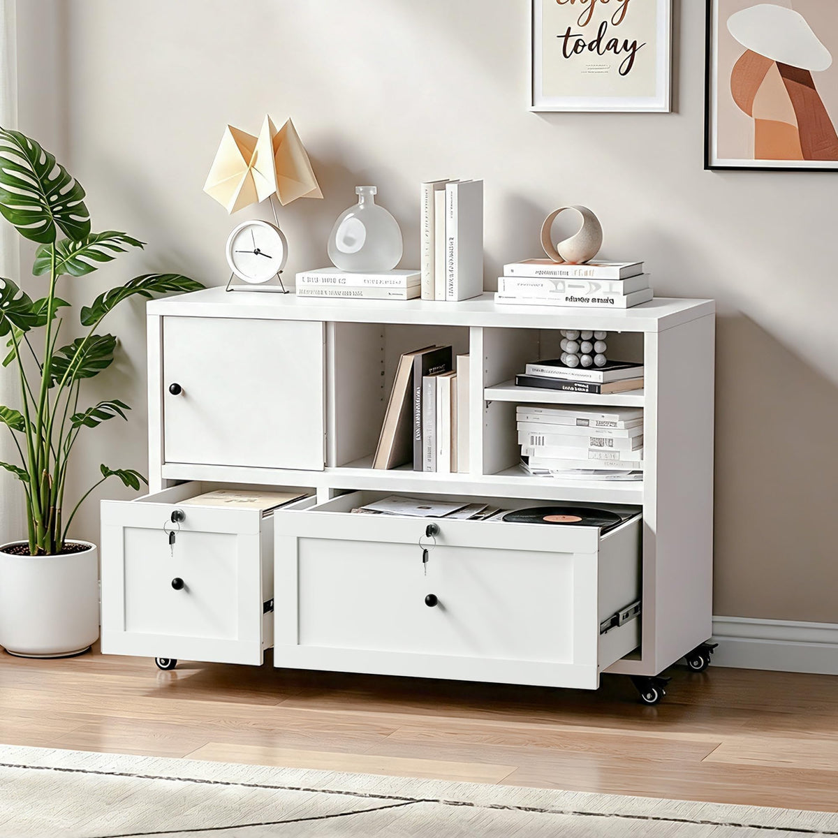 2 Drawer Mobile File Cabinet with Lock Y491503