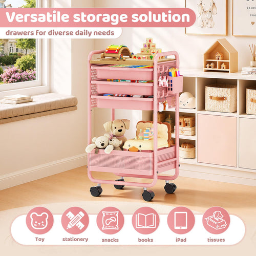 3 Tier Rolling Cart with Drawer M537235