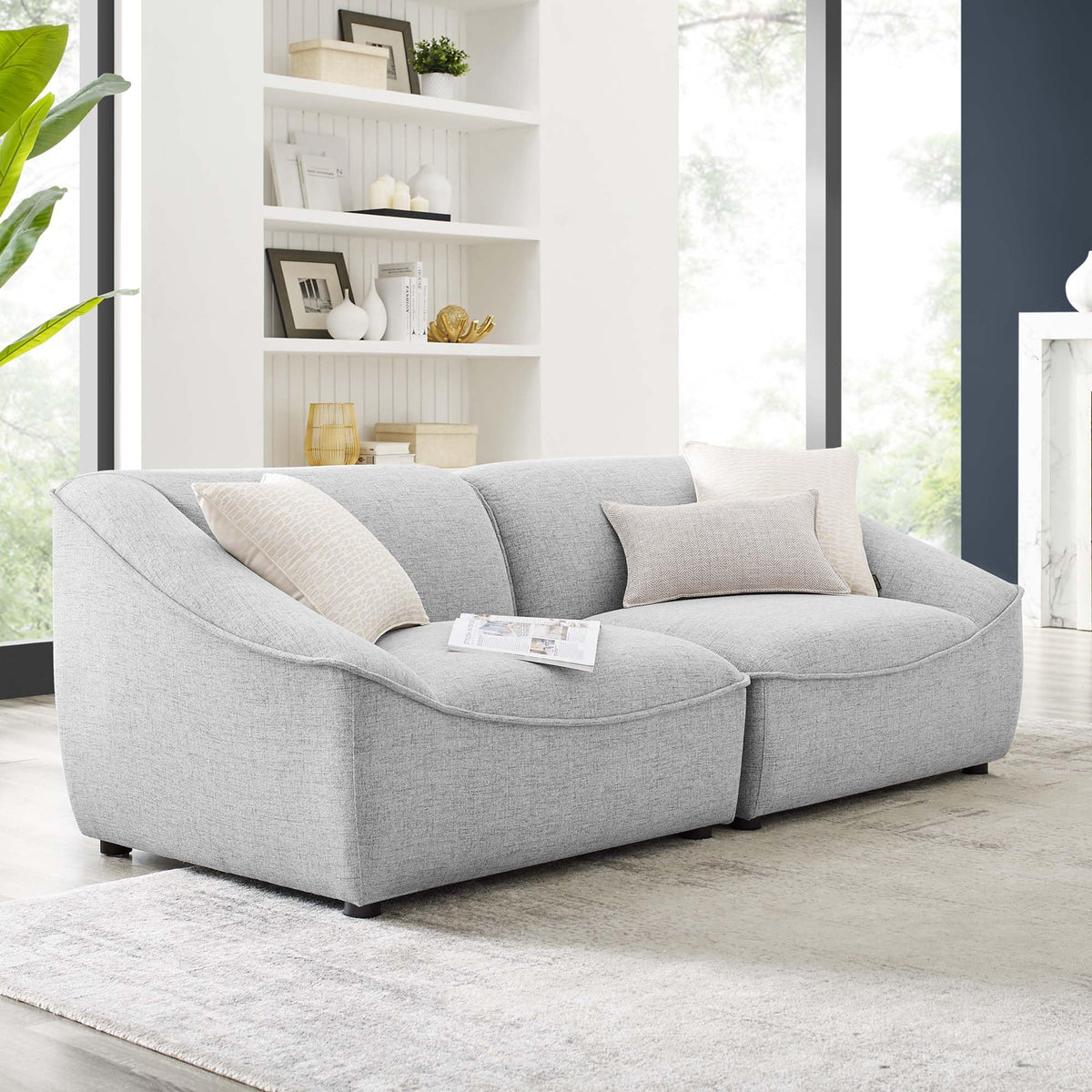 75 Inch Light Upholstered Loveseat H329