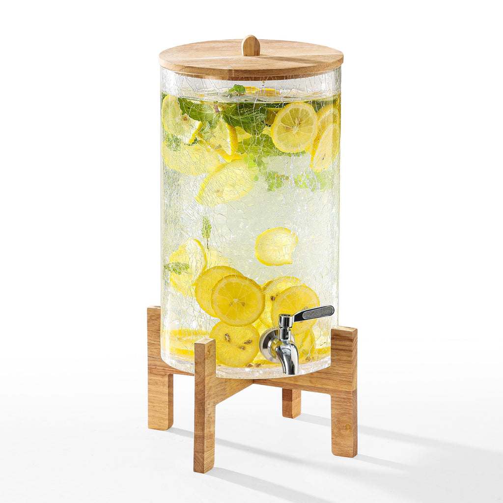 2 Gallon Glass Drink Dispenser with Stand R435784