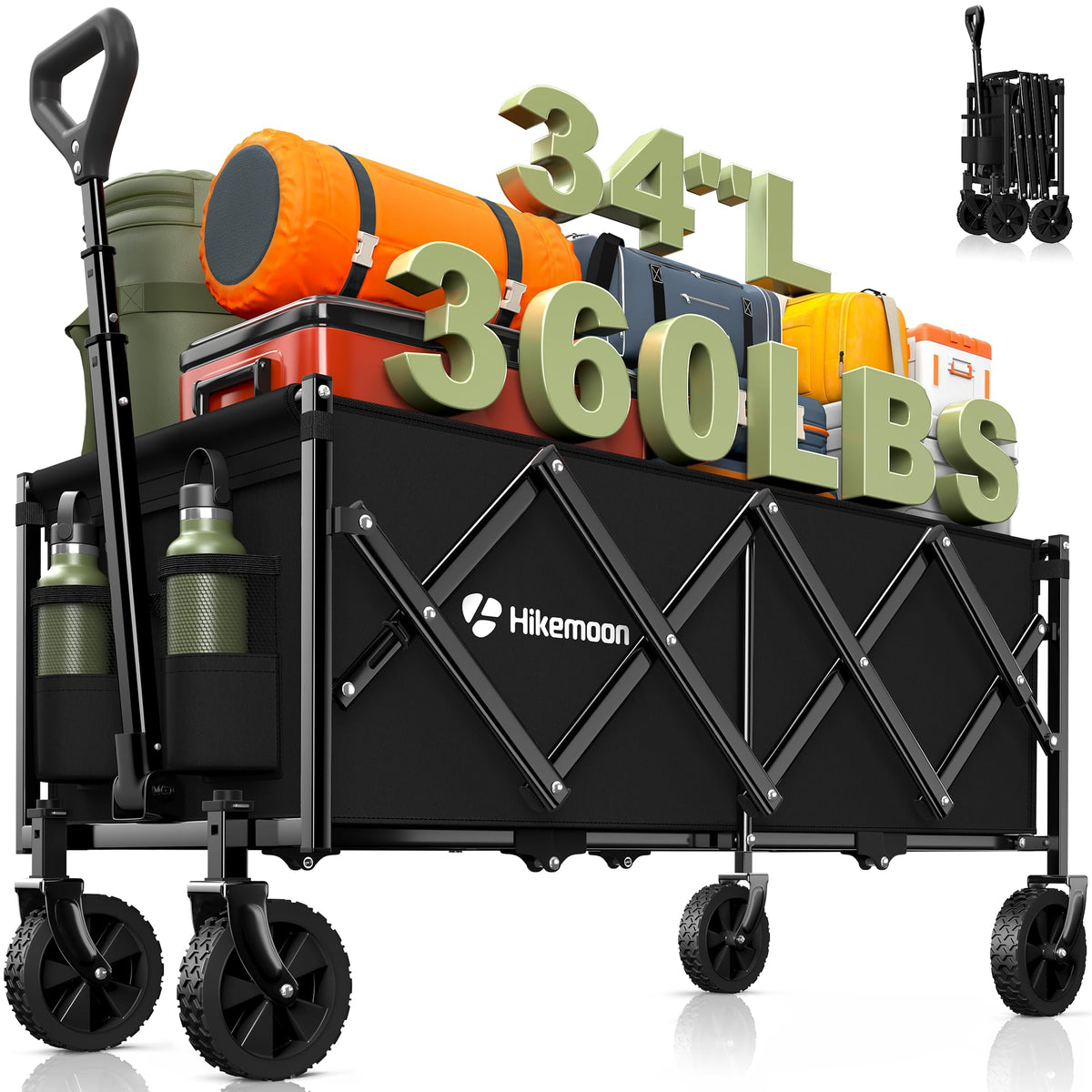 34'' Extra Long Folding Portable Wagon Cart V450