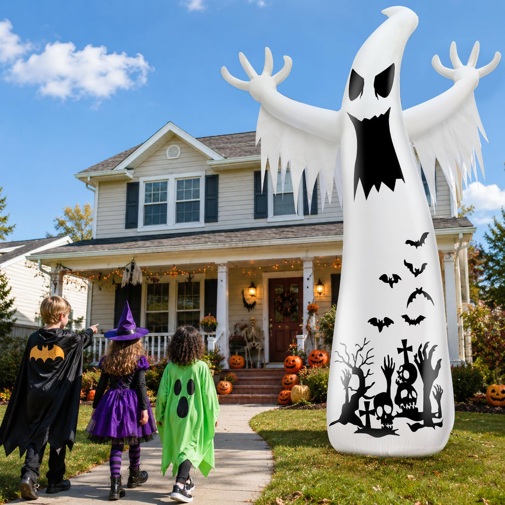 14 Ft Inflatable Ghost Outdoor Decoration with Flame Light S27721