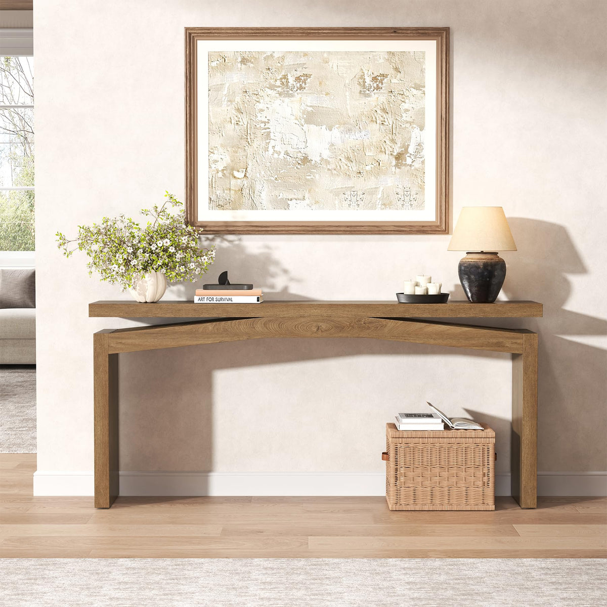 Console Tables 63-Inch Natural Brown V1191