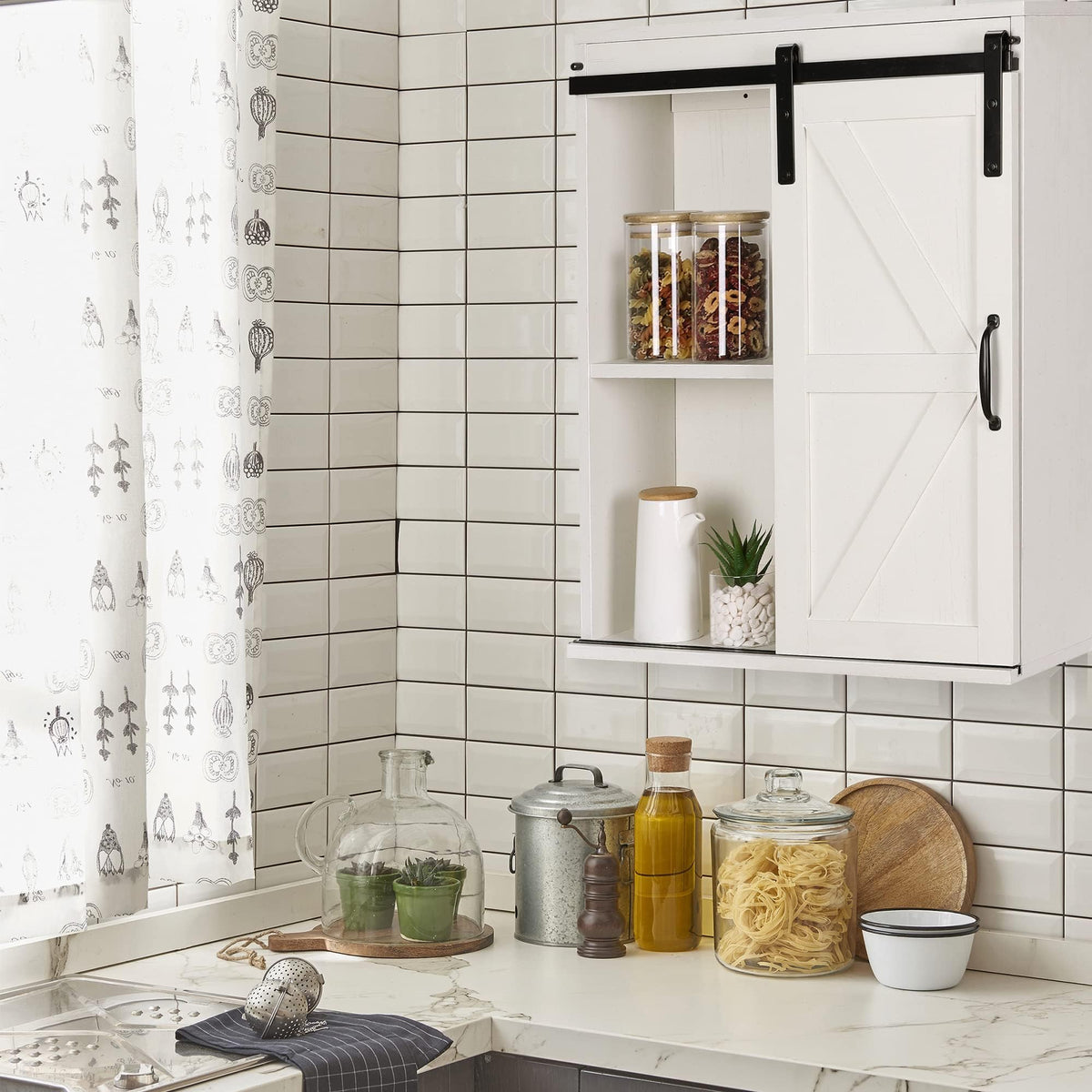 Wall Cabinet with Sliding Barn Door N232338