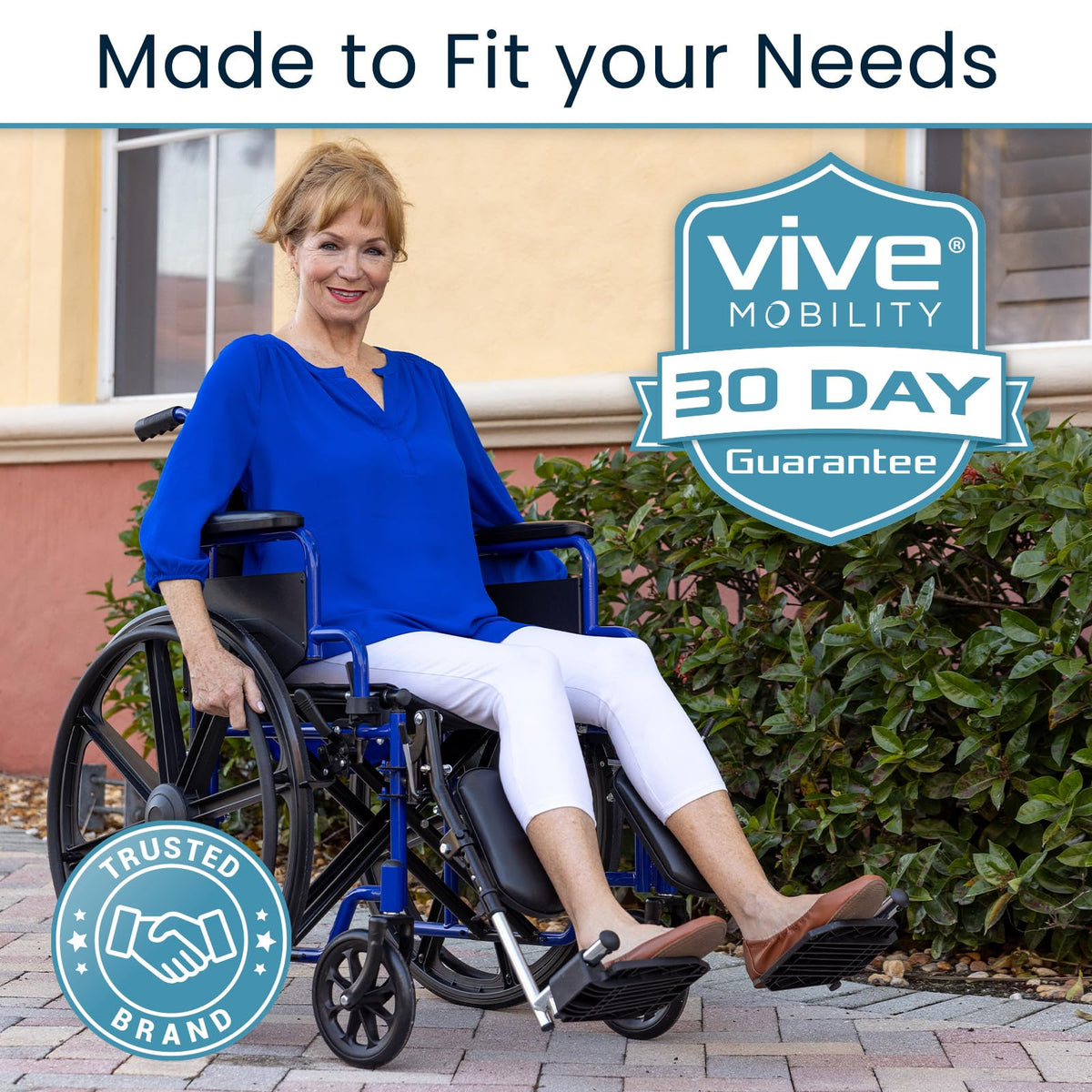 Elevating Wheelchair Footrests with Padded Calf Pads (2 Pack) K120