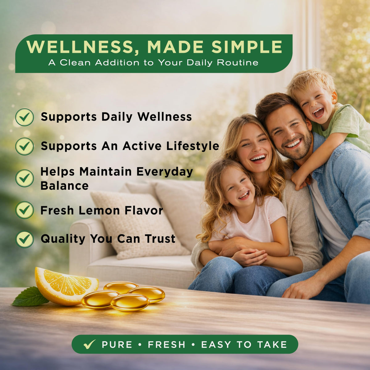 Omega 3 Fish Oil 4,200 mg Lemon Flavor 300 Softgels E521