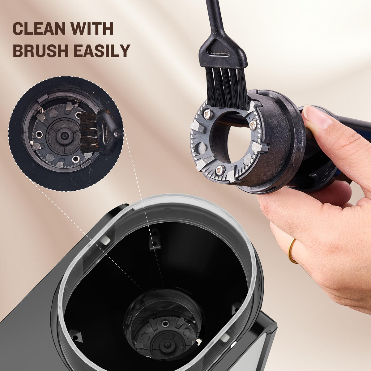 Adjustable Electric Burr Coffee Grinder with 14 Grinding Settings Q969