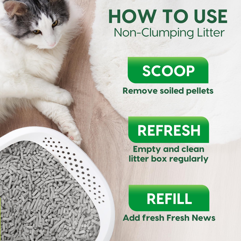 Recycled Paper Cat Litter, 12 Pound, Non-Clumping, Unscented E905