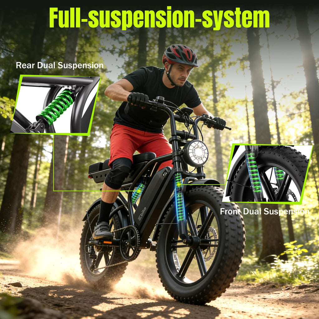 Electric Bike 48V 15Ah Battery 1500W Peak Motor 20 4.0 Fat Tire T59503