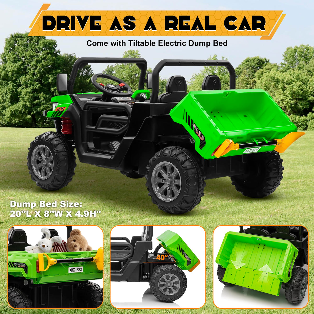 24V 4WD Ride on Car Dump Truck B16885