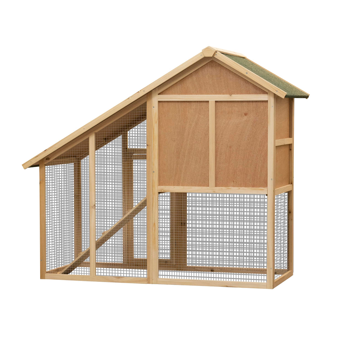 55" 2-Tier Wooden Rabbit Hutch with Ramp A795099