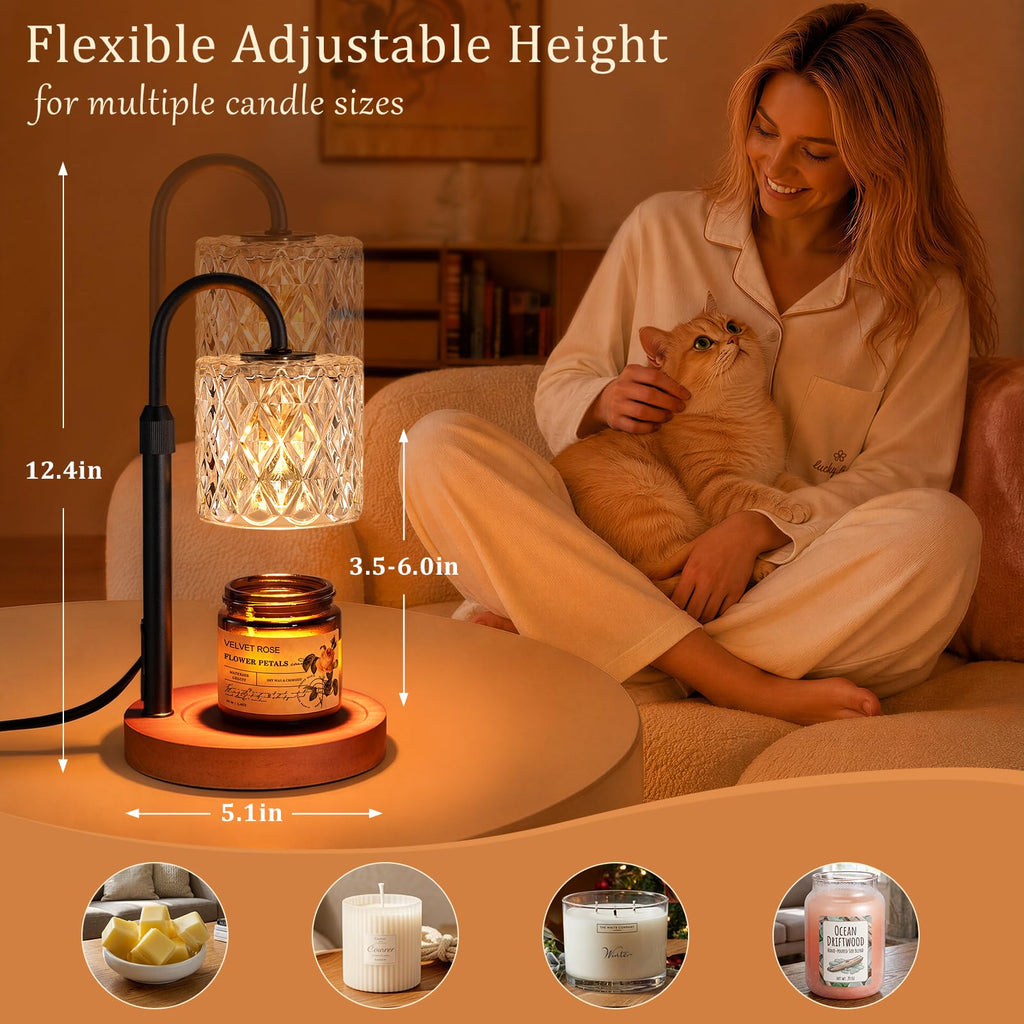 Walnut Candle Warmer Lamp with Timer K692