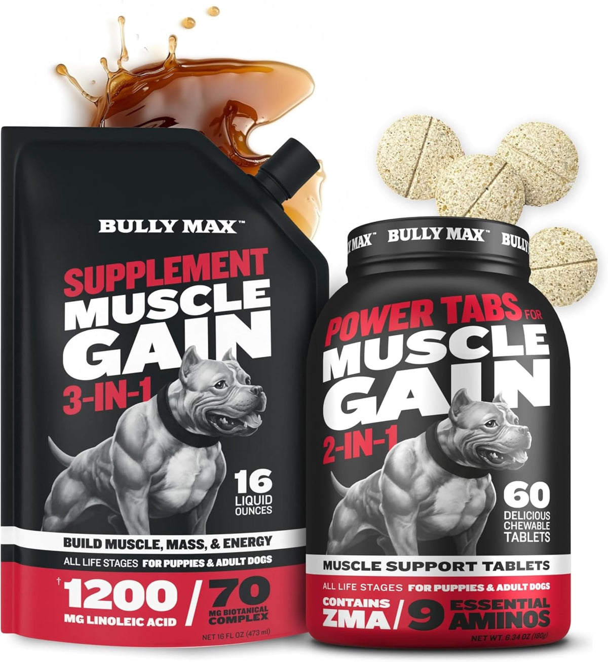 Liquid Dog Muscle Builder and Power Tabs Bundle T489071