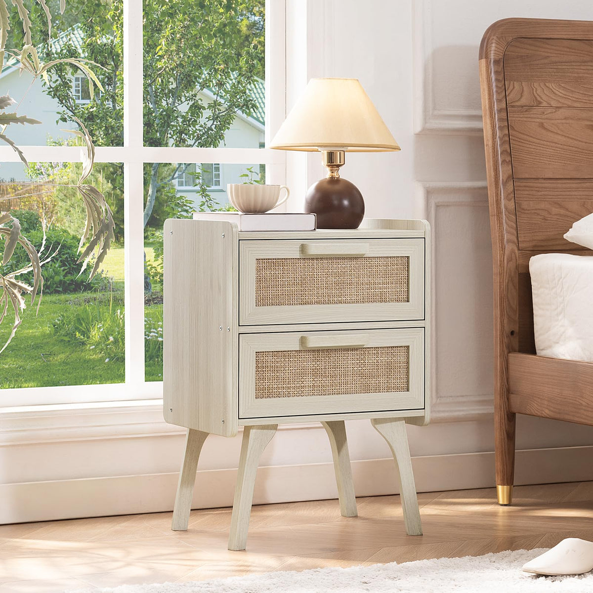 Rattan Night Stand with 2 Drawers S41539