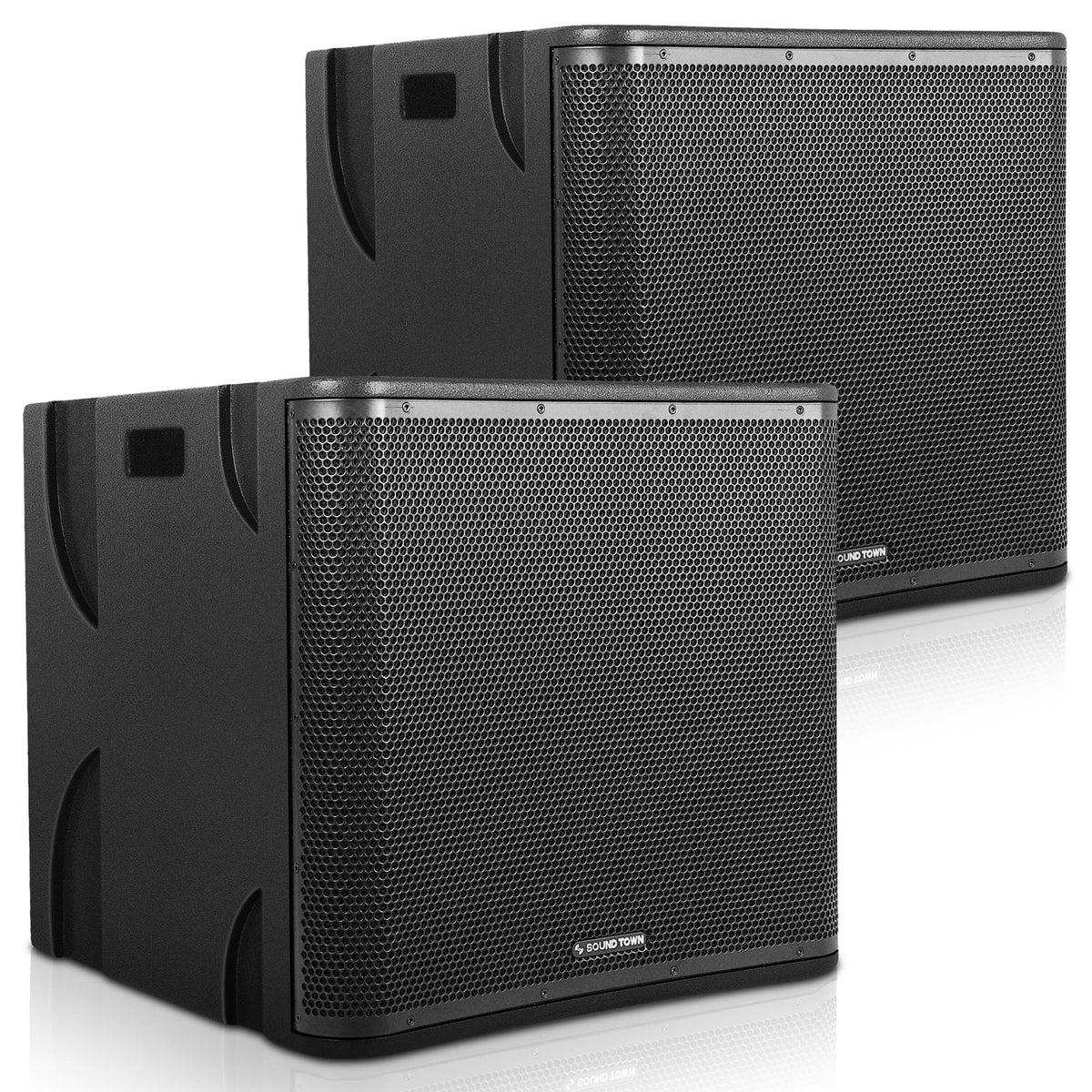 18" 1600 Watts Powered PA DJ Subwoofers with Birch Plywood Enclosure, Black G392