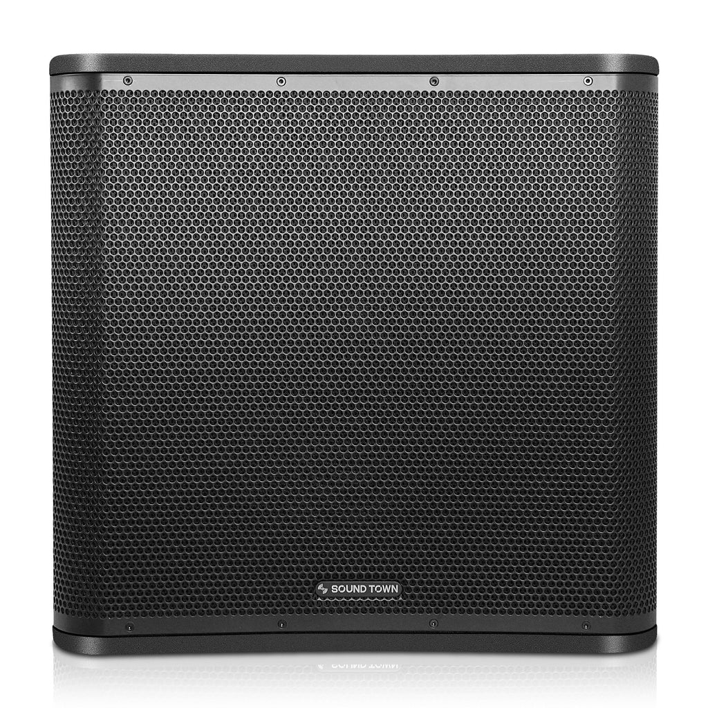 18" 1600 Watts Powered PA DJ Subwoofers with Birch Plywood Enclosure, Black G392