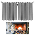 Fireplace Mesh Screen Curtain Kit with Adjustable Rod and Panels 19" H × 24" W Black Matte Y309
