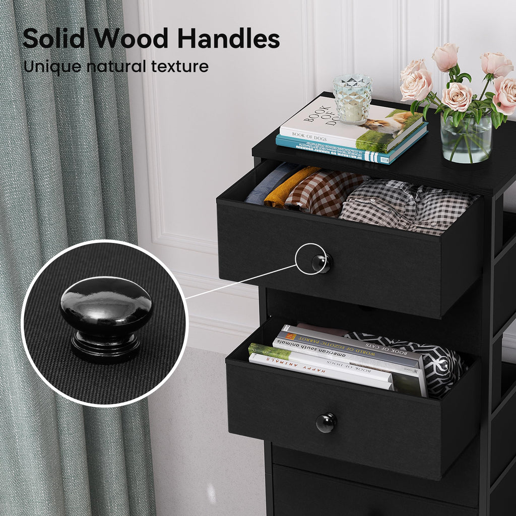 Black 8 Drawer Fabric Dresser X96909