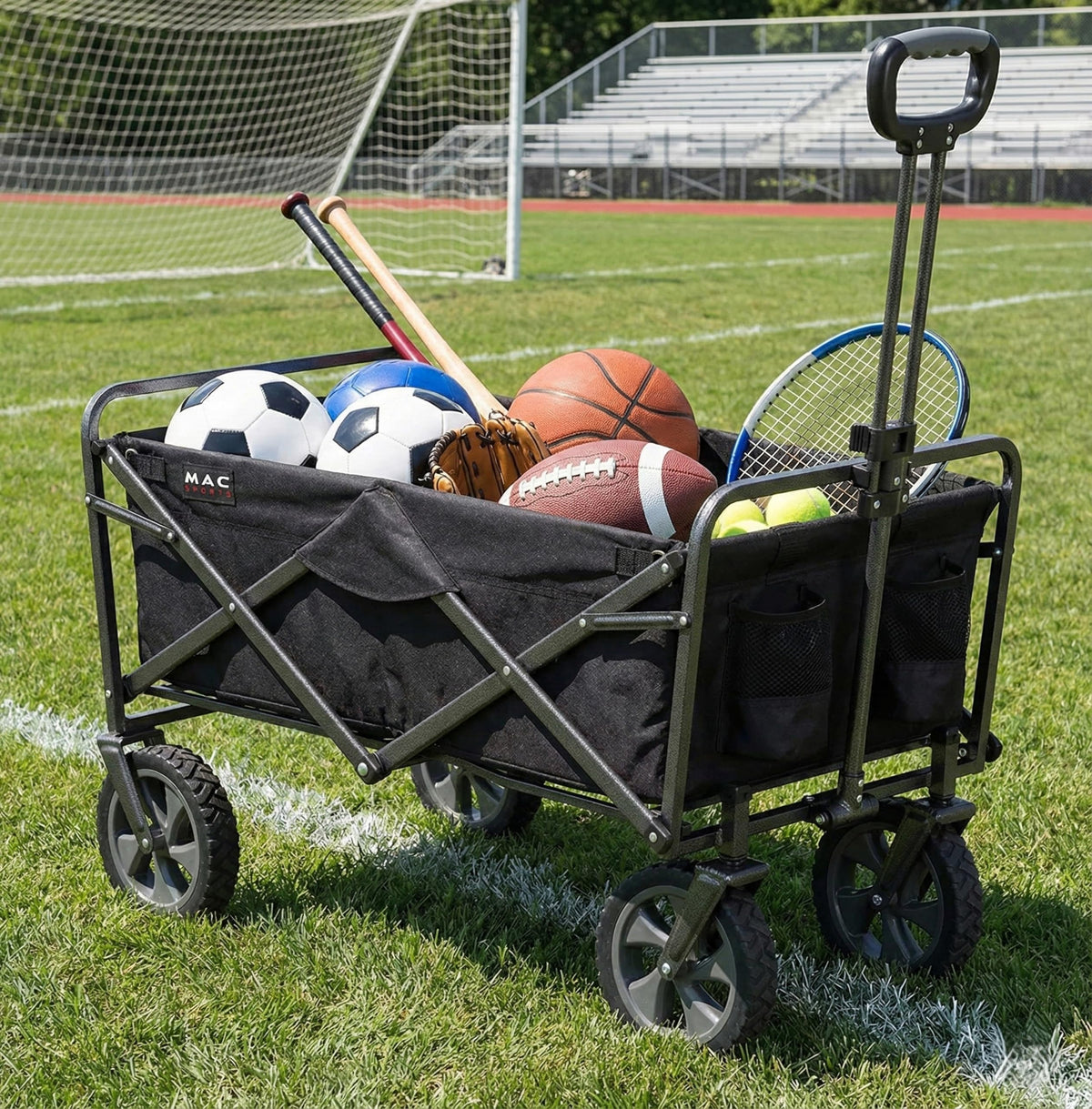 Collapsible Folding Outdoor Utility Wagon, Black Z423899