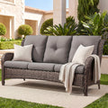 3-Seater PE Wicker Patio Sofa B728778