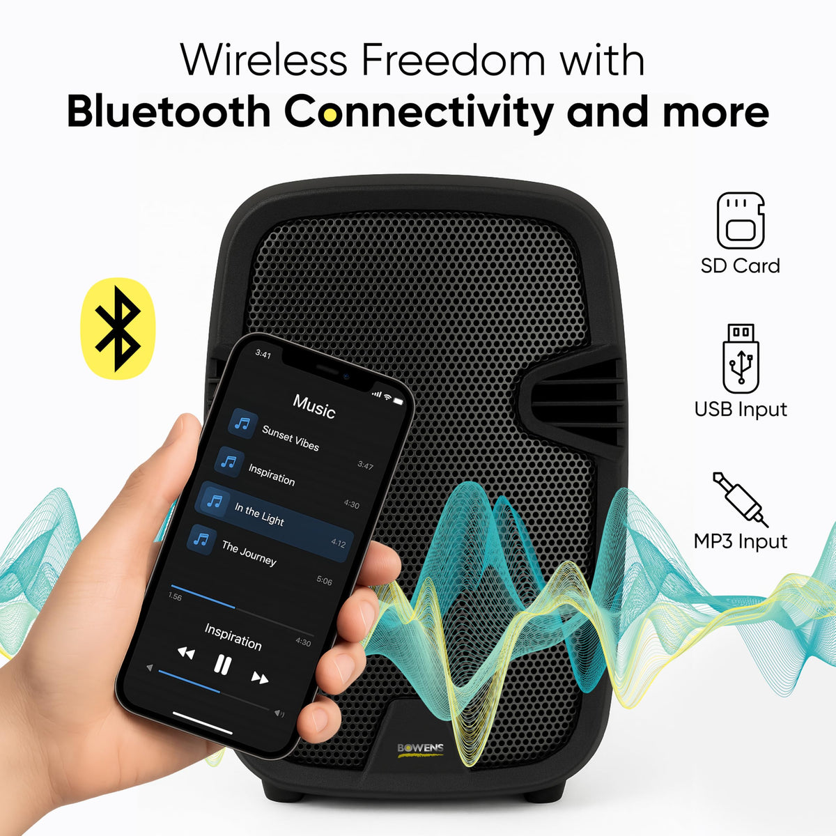 8-Inch Bluetooth PA Speaker Set with Stands and Cable Z3933