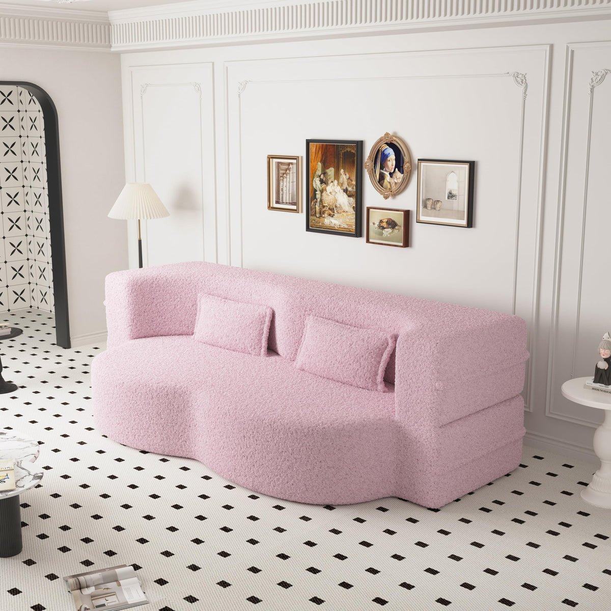 Dark Grey Convertible Futon Sofa Bed H43738