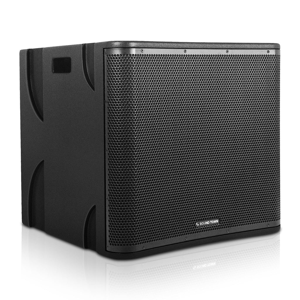 18" 1600 Watts Powered PA DJ Subwoofers with Birch Plywood Enclosure, Black G392