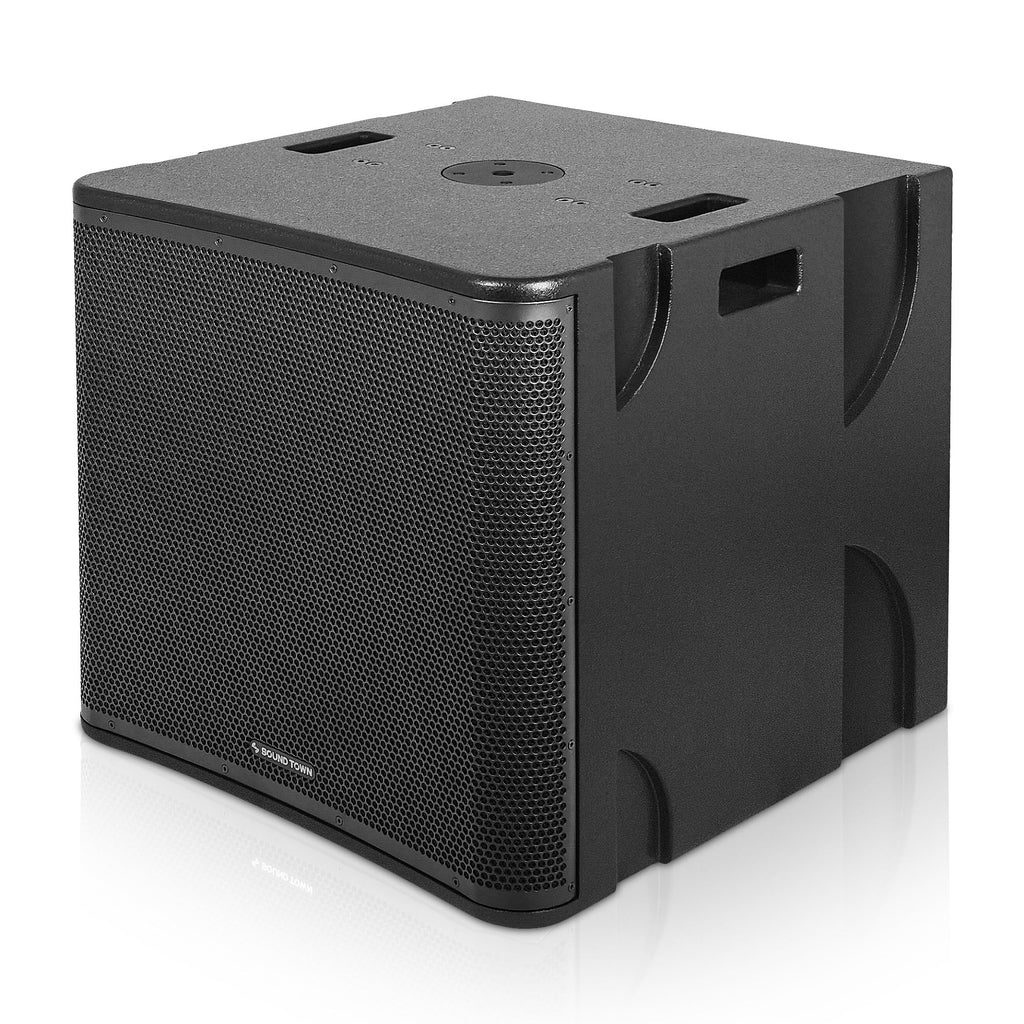 18" 1600 Watts Powered PA DJ Subwoofers with Birch Plywood Enclosure, Black G392