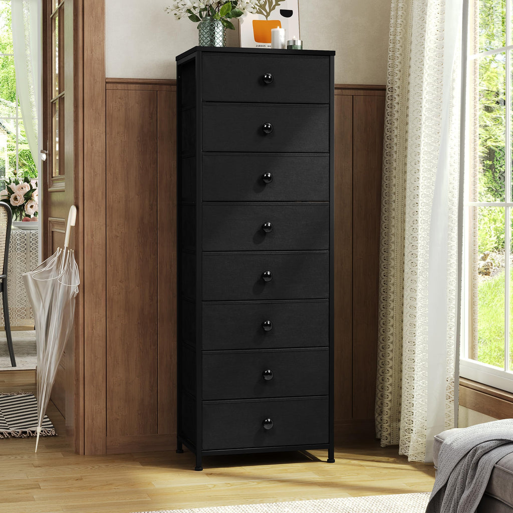 Black 8 Drawer Fabric Dresser X96909